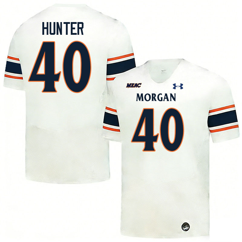 Morgan State Bears #40 Erick Hunter College Football Jerseys,Uniforms Stitched-White